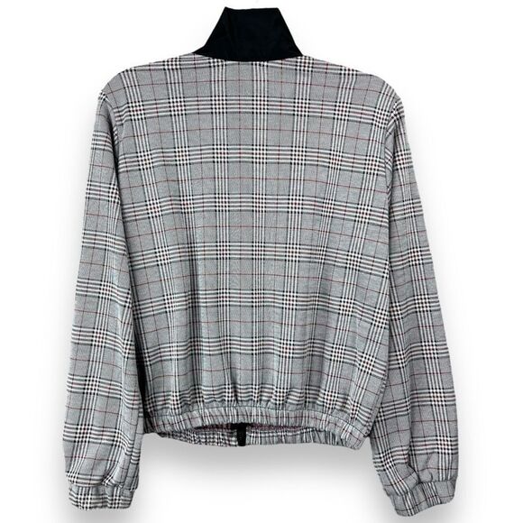 Zara Trafaluc Plaid Lightweight Crop Zip Jacket Medium M Women’s Positive Rules - Picture 2 of 12
